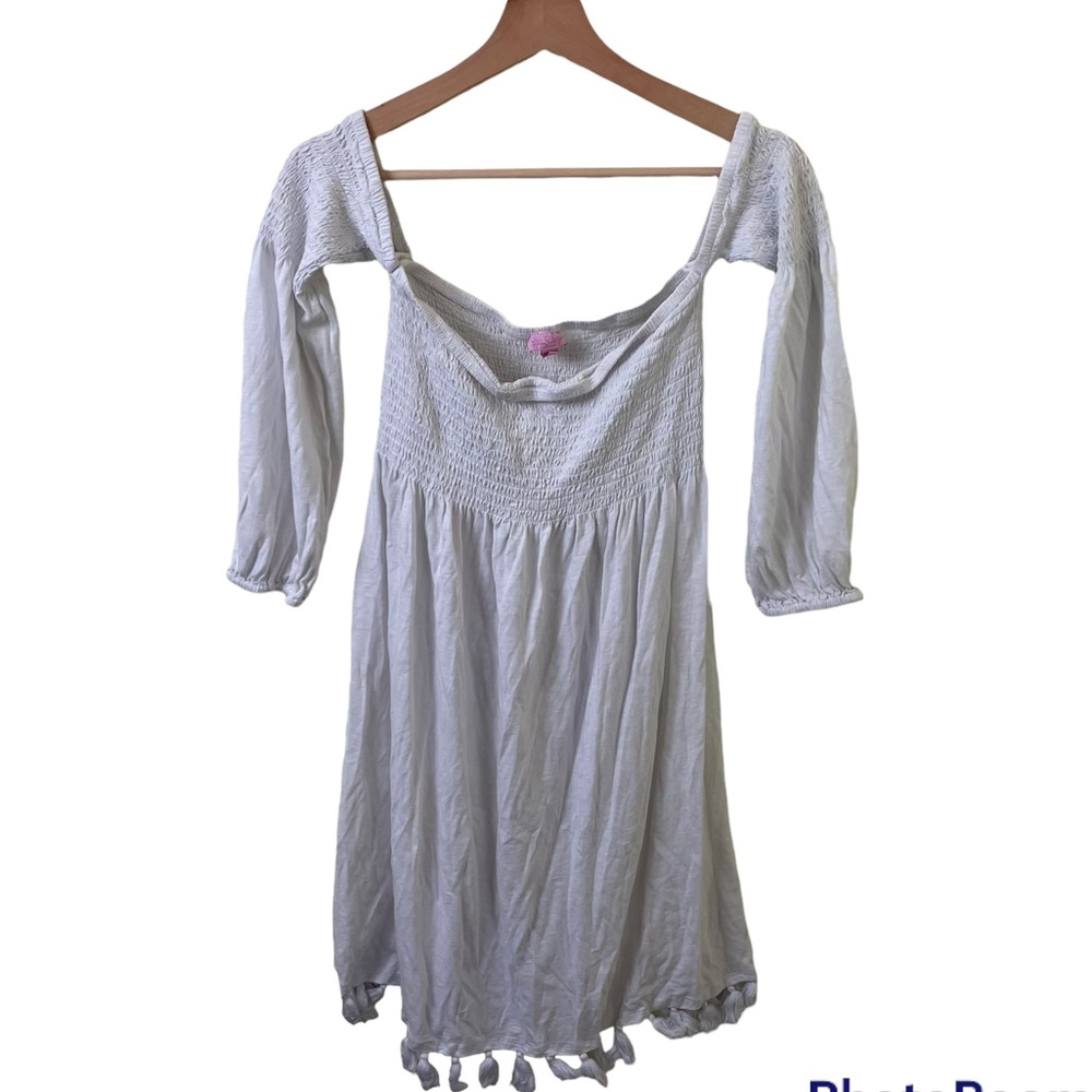Lilly Pulitzer Trina Off-The-Shoulder WHITE BEACH DRESS SZ Medium - Picture 5 of 14